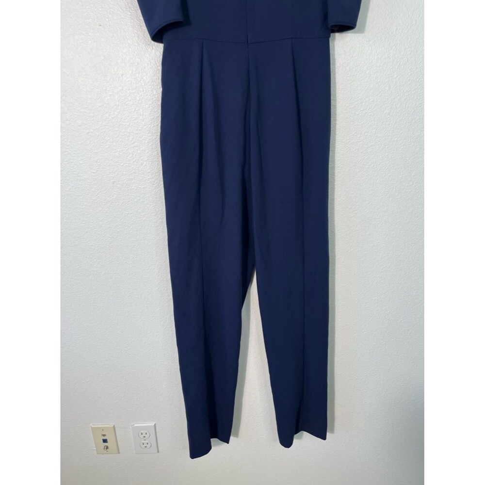 NEW Black Halo Russo Jumpsuit Puff Sleeve in Pacific Blue Size 4 Straight Leg - Picture 9 of 11